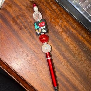 Red Beaded Stylus Pen